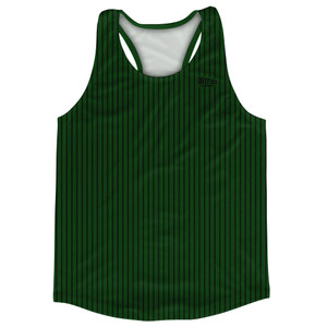 Pinstripes Running Track Tops Made In USA - Green Forest and Black Pinstripes Running Track Tops Made In USA - Green Forest and Black