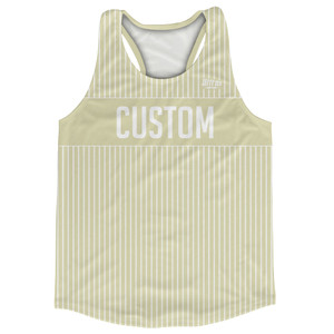 Pinstripes Custom Finish Line Running Track Tops Made In USA - Vegas Gold and White Pinstripes Custom Finish Line Running Track Tops Made In USA - Vegas Gold and White