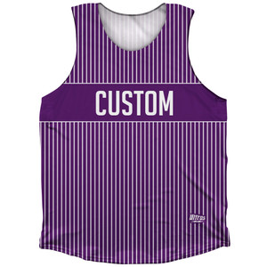Pinstripes Custom Finish Line Athletic Tank Top - Purple Medium and White Pinstripes Custom Finish Line Athletic Tank Top - Purple Medium and White