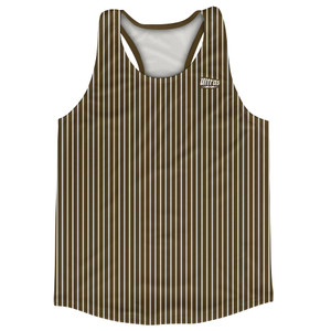 Pinstripes Running Track Tops Made In USA - Brown Dark and White