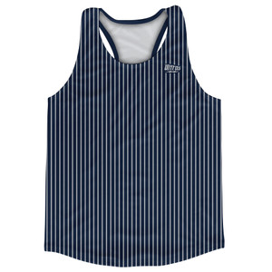 Pinstripes Running Track Tops Made In USA - Blue Navy And Grey Medium