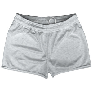 Heathered Shorty Short Gym Shorts 2.5" Inseam Made In USA - Grey Light Heathered Shorty Short Gym Shorts 2.5" Inseam Made In USA - Grey Light