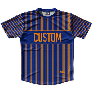 Pinstripes Custom Finish Line Running Shirt Track Cross Made In USA - Blue Royal and Tennessee Orange
