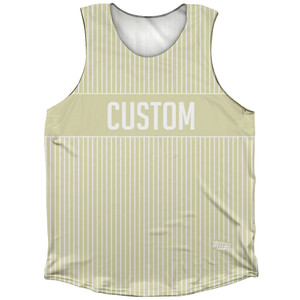 Pinstripes Custom Finish Line Athletic Tank Top - Vegas Gold and White Pinstripes Custom Finish Line Athletic Tank Top - Vegas Gold and White
