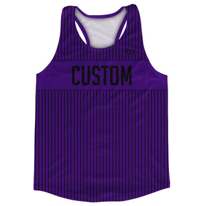 Pinstripes Custom Finish Line Running Track Tops Made In USA - Purple Lakers and Black