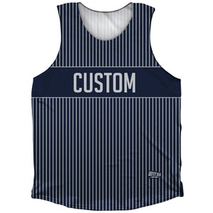 Pinstripes Custom Finish Line Athletic Tank Top - Blue Navy And Grey Medium Pinstripes Custom Finish Line Athletic Tank Top - Blue Navy And Grey Medium