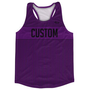 Pinstripes Custom Finish Line Running Track Tops Made In USA - Purple Medium and Black Pinstripes Custom Finish Line Running Track Tops Made In USA - Purple Medium and Black