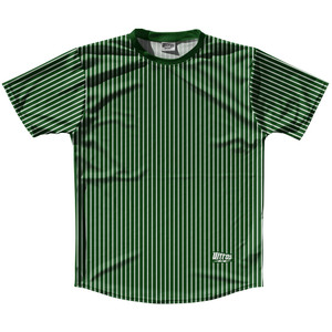 Pinstripes Running Shirt Track Cross Made In USA - Green Forest and White Pinstripes Running Shirt Track Cross Made In USA - Green Forest and White