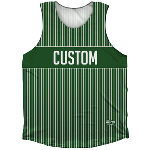 Pinstripes Custom Finish Line Athletic Tank Top - Green Hunter and White Pinstripes Custom Finish Line Athletic Tank Top - Green Hunter and White