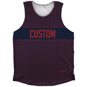 Pinstripes Custom Finish Line Athletic Tank Top - Blue Navy and Red Dark Pinstripes Custom Finish Line Athletic Tank Top - Blue Navy and Red Dark