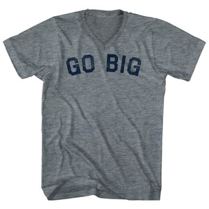 Go Big Tri-Blend V-neck Womens Junior Cut T-shirt - Athletic Grey Go Big Tri-Blend V-neck Womens Junior Cut T-shirt - Athletic Grey