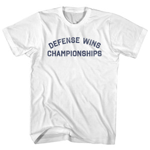 Defense Wins Championships Womens Cotton Junior Cut T-Shirt - White Defense Wins Championships Womens Cotton Junior Cut T-Shirt - White