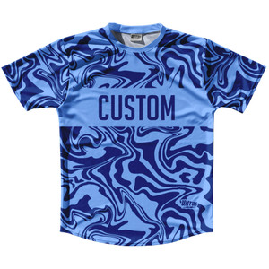 Vapor Design Custom Finish Line Running Shirt Track Cross Made In USA - Blue Carolina and Royal Blue