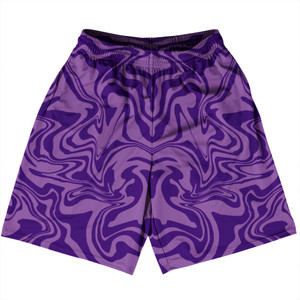 Vapor Design Basketball Practice Shorts Made In USA - Purple Pale and Purple