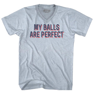 My Balls Are Perfect Adult Tri-Blend V-neck T-shirt - Athletic White My Balls Are Perfect Adult Tri-Blend V-neck T-shirt - Athletic White