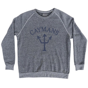 Caymans Trident Adult Tri-Blend Sweatshirt - Athletic Grey