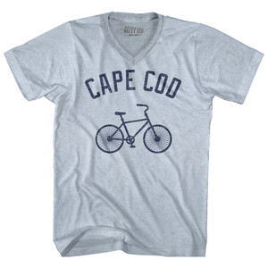 Cape Cod Bike Adult Tri-Blend V-neck T-shirt - Athletic White