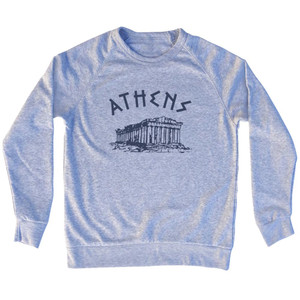 Athens Parthenon Tourism Adult Tri-Blend Sweatshirt - Grey Heather Athens Parthenon Tourism Adult Tri-Blend Sweatshirt - Grey Heather