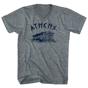 Athens Parthenon Tourism Adult Tri-Blend V-neck T-shirt - Athletic Grey Athens Parthenon Tourism Adult Tri-Blend V-neck T-shirt - Athletic Grey