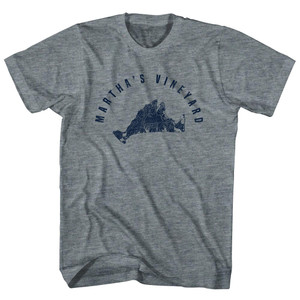Martha's Vineyard Island Map Adult Tri-Blend T-shirt - Athletic Grey Martha's Vineyard Island Map Adult Tri-Blend T-shirt - Athletic Grey