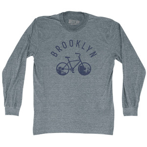 Brooklyn Bike Adult Tri-Blend Long Sleeve T-shirt - Athletic Grey Brooklyn Bike Adult Tri-Blend Long Sleeve T-shirt - Athletic Grey