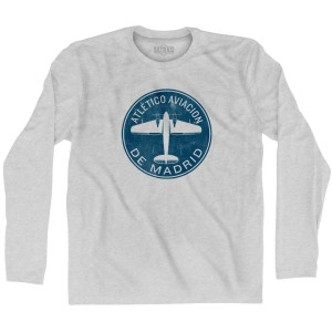 Ultras Atletico Aviacion De Madrid Roundel Long Sleeve Soccer T-shirt - Grey Heather Ultras Atletico Aviacion De Madrid Roundel Long Sleeve Soccer T-shirt - Grey Heather