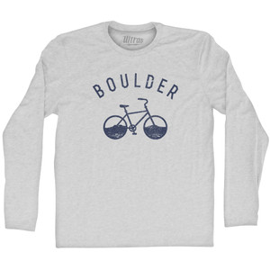 Boulder Bike Adult Cotton Long Sleeve T-shirt - Grey Heather