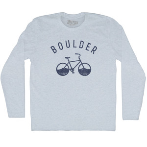 Boulder Bike Adult Tri-Blend Long Sleeve T-shirt - Athletic White Boulder Bike Adult Tri-Blend Long Sleeve T-shirt - Athletic White