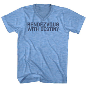 Rendezvous with Destiny Adult Tri-Blend V-neck T-shirt - Athletic Blue Rendezvous with Destiny Adult Tri-Blend V-neck T-shirt - Athletic Blue