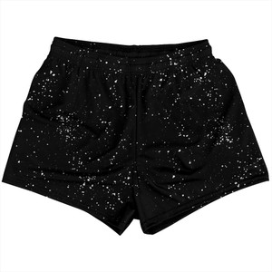 Splatter Womens & Girls Sport Shorts End Made In USA - Black and White Splatter Womens & Girls Sport Shorts End Made In USA - Black and White