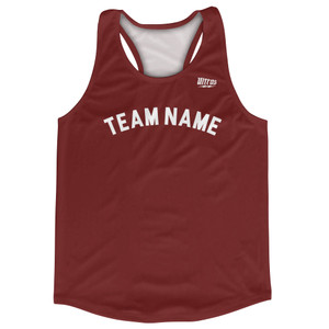 Custom Arched With White Text Running Racerback Singlet - Red Maroon Custom Arched With White Text Running Racerback Singlet - Red Maroon