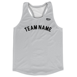 Custom Arched With Black Text Running Racerback Singlet - Grey Medium Custom Arched With Black Text Running Racerback Singlet - Grey Medium