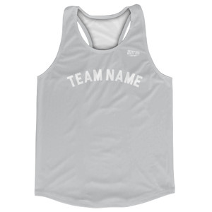 Custom Arched With White Text Running Racerback Singlet - Grey Medium Custom Arched With White Text Running Racerback Singlet - Grey Medium