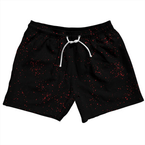 Splatter 5" Swim Shorts Made in USA - Black and Red Dark