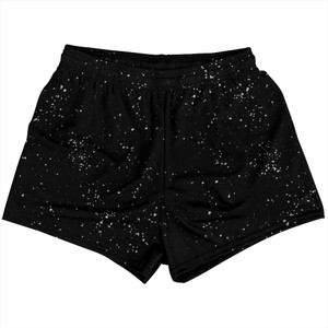 Splatter Womens & Girls Sport Shorts End Made In USA - Black and Grey Medium