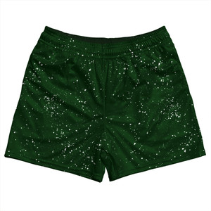 Splatter Rugby Shorts Made In USA - Green Forest and White
