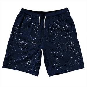 Splatter 10" Swim Shorts Made in USA - Navy Blue and White