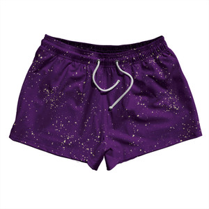 Splatter 2.5" Swim Shorts Made in USA - Purple Medium and Vegas Gold