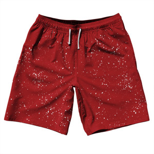 Splatter 10" Swim Shorts Made in USA - Red Dark and White
