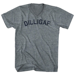 Dilligaf Tri-Blend V-neck Womens Junior Cut T-shirt - Athletic Grey Dilligaf Tri-Blend V-neck Womens Junior Cut T-shirt - Athletic Grey
