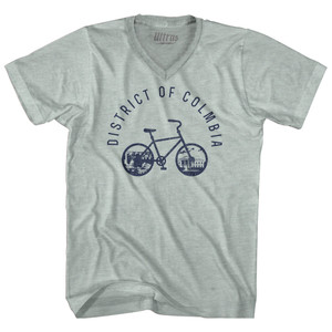 District Of Columbia Bike Adult Tri-Blend V-neck T-shirt - Athletic Cool Grey District Of Columbia Bike Adult Tri-Blend V-neck T-shirt - Athletic Cool Grey