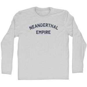 Neanderthal Empire Adult Cotton Long Sleeve T-shirt - Grey Heather Neanderthal Empire Adult Cotton Long Sleeve T-shirt - Grey Heather
