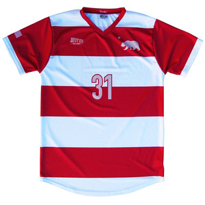 California Home State Cup Soccer Jersey Made In USA - Red and White California Home State Cup Soccer Jersey Made In USA - Red and White