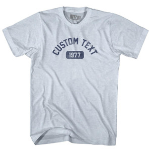 Custom Text And Number In Bubble Adult Tri-Blend T-shirt - Athletic White Custom Text And Number In Bubble Adult Tri-Blend T-shirt - Athletic White