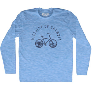 District Of Columbia Bike Adult Tri-Blend Long Sleeve T-shirt - Athletic Blue
