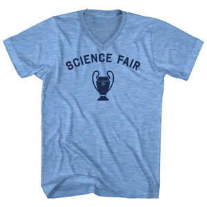 Science Fair Trophy Adult Tri-Blend V-neck T-shirt - Athletic Blue Science Fair Trophy Adult Tri-Blend V-neck T-shirt - Athletic Blue