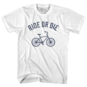 Ride Or Die Bike Adult Cotton T-shirt - White Ride Or Die Bike Adult Cotton T-shirt - White