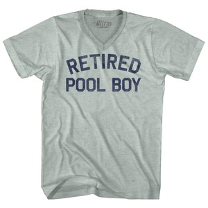 Retired Pool Boy Adult Tri-Blend V-neck T-shirt - Athletic Cool Grey Retired Pool Boy Adult Tri-Blend V-neck T-shirt - Athletic Cool Grey