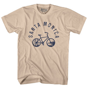 Santa Monica Bike Adult Cotton T-shirt - Creme