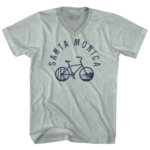 Santa Monica Bike Adult Tri-Blend V-neck T-shirt - Athletic Cool Grey Santa Monica Bike Adult Tri-Blend V-neck T-shirt - Athletic Cool Grey